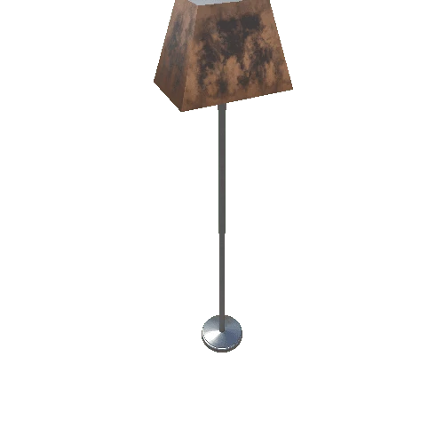Tall Lamp-001 - Brushed Metal Trapezoid Shade Copper